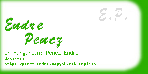 endre pencz business card